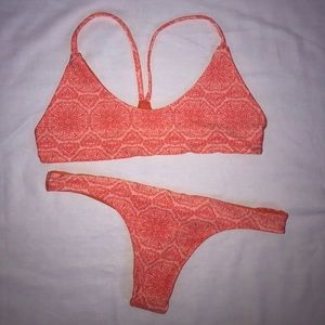 Orange thong style bikini